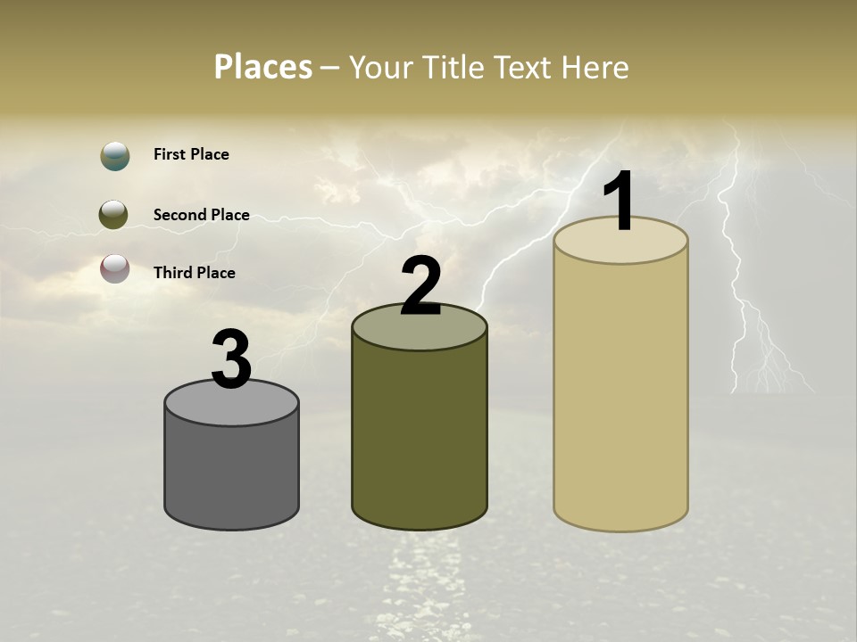 Lane Yellow Dramatic PowerPoint Template