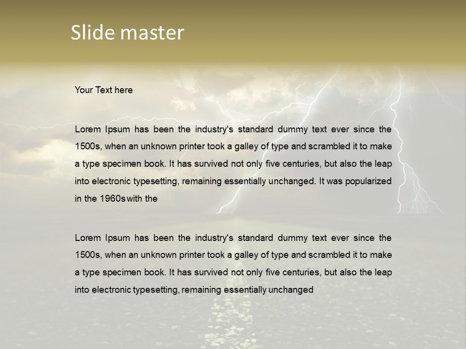 Lane Yellow Dramatic PowerPoint Template