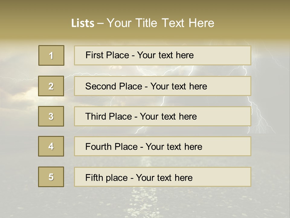 Lane Yellow Dramatic PowerPoint Template