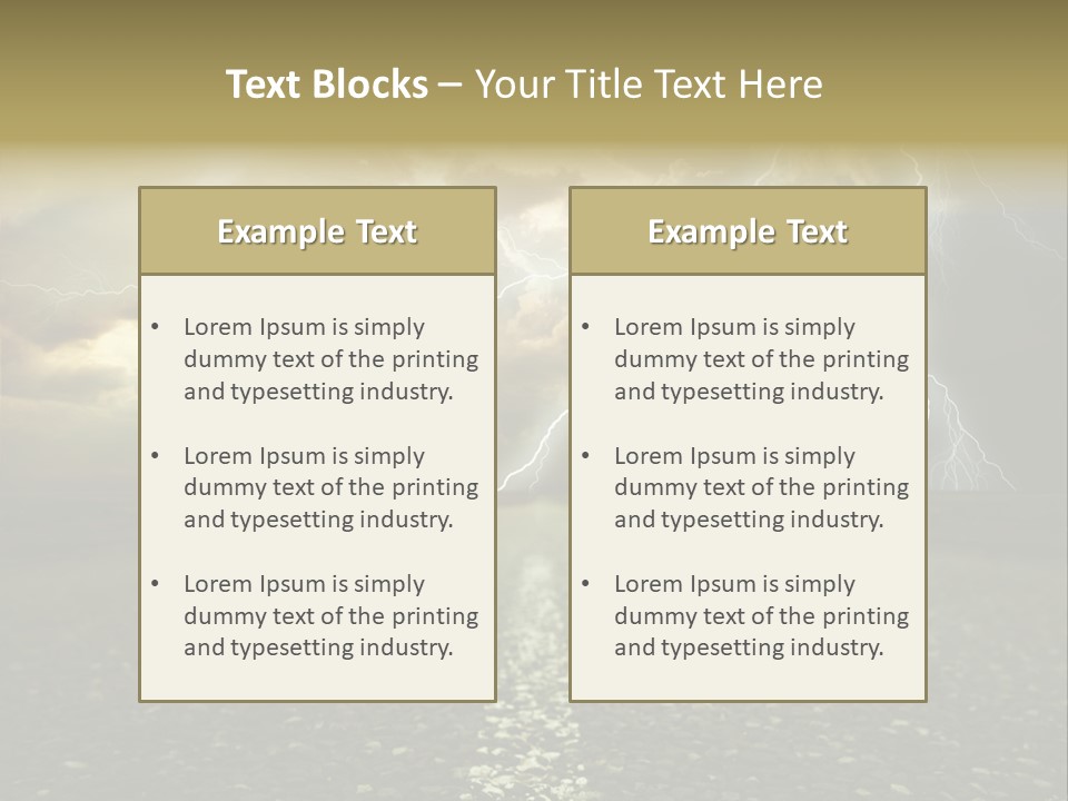 Lane Yellow Dramatic PowerPoint Template