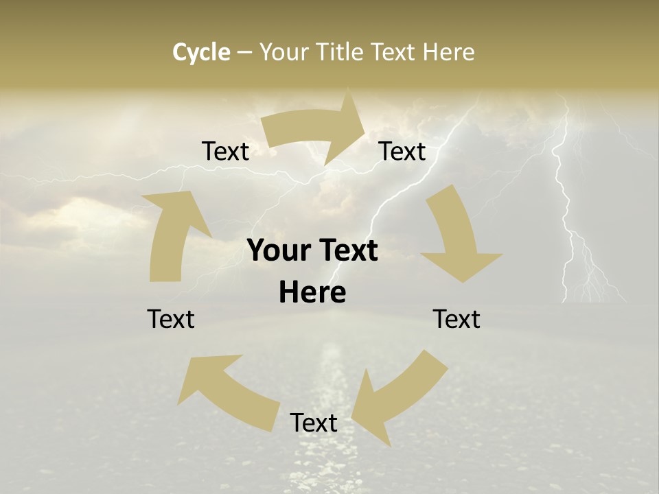 Lane Yellow Dramatic PowerPoint Template