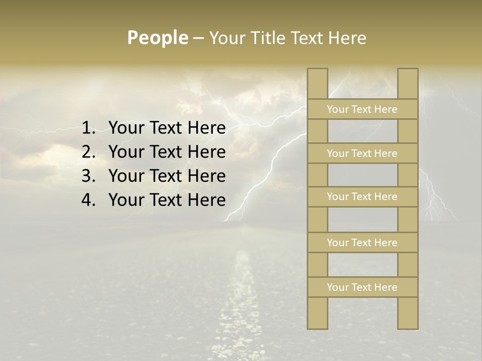 Lane Yellow Dramatic PowerPoint Template
