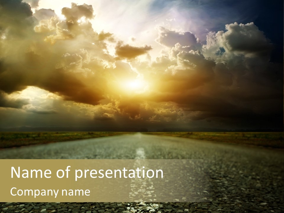 Grass Highway Travel PowerPoint Template