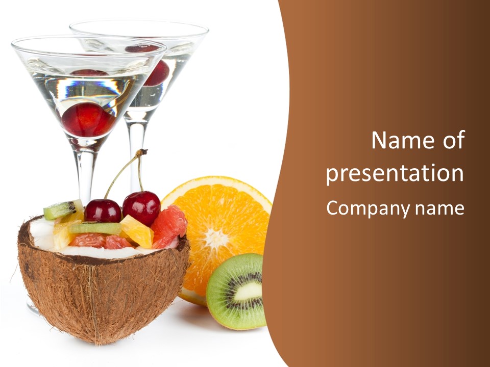 Meal Glass Martini PowerPoint Template