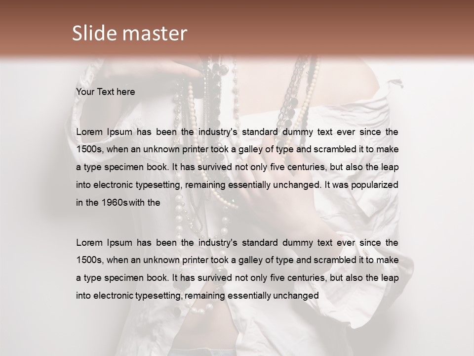 Caucasian Makeup Portrait PowerPoint Template