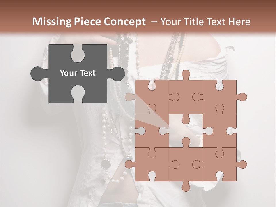 Caucasian Makeup Portrait PowerPoint Template