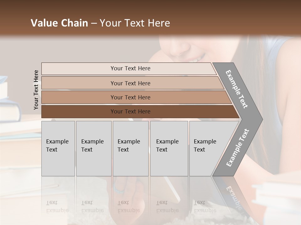 Pile Book Woman PowerPoint Template