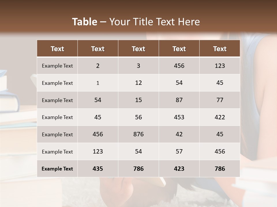 Pile Book Woman PowerPoint Template