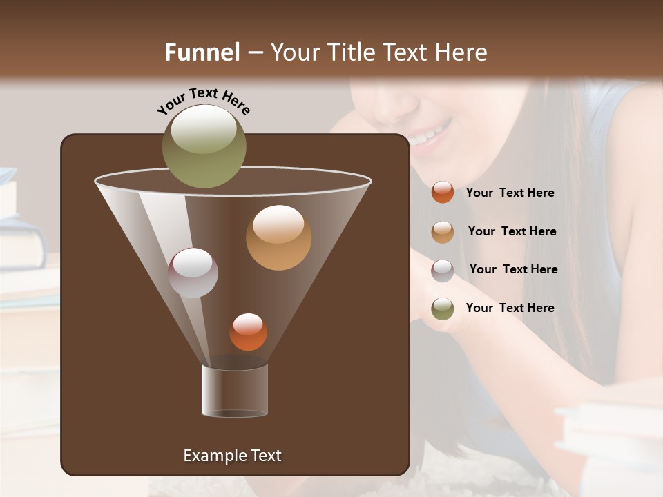 Pile Book Woman PowerPoint Template