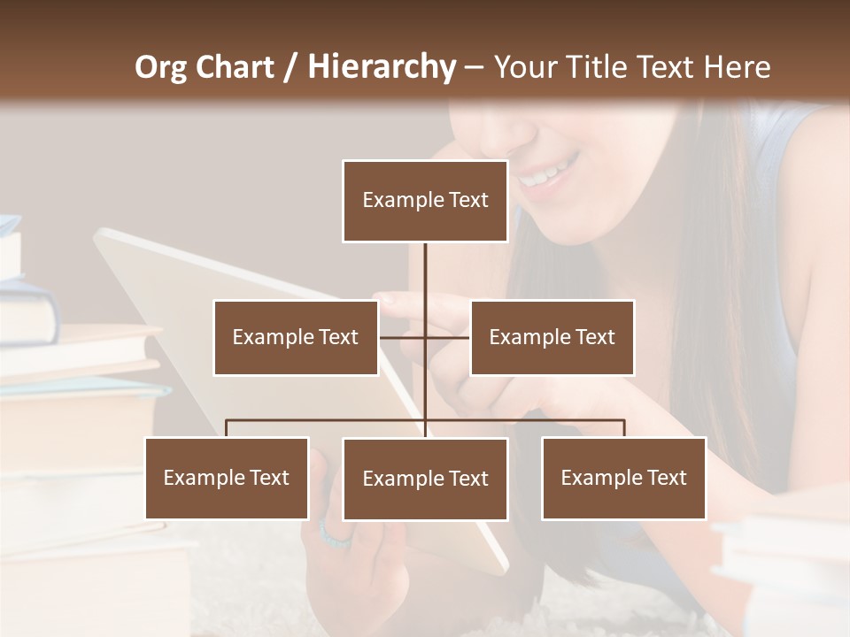 Pile Book Woman PowerPoint Template