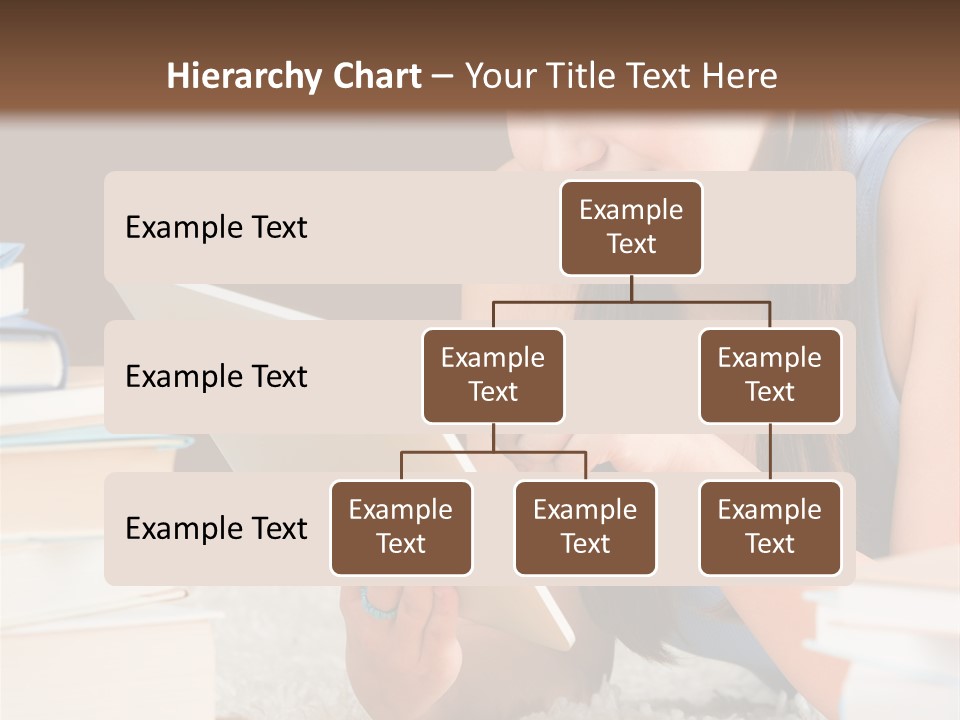 Pile Book Woman PowerPoint Template