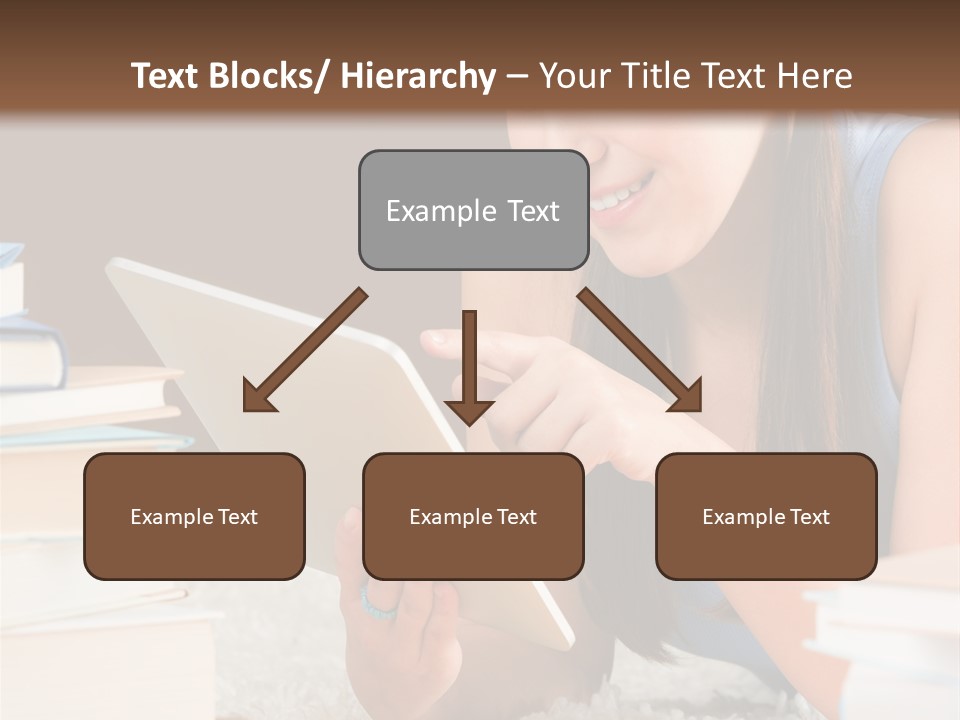 Pile Book Woman PowerPoint Template