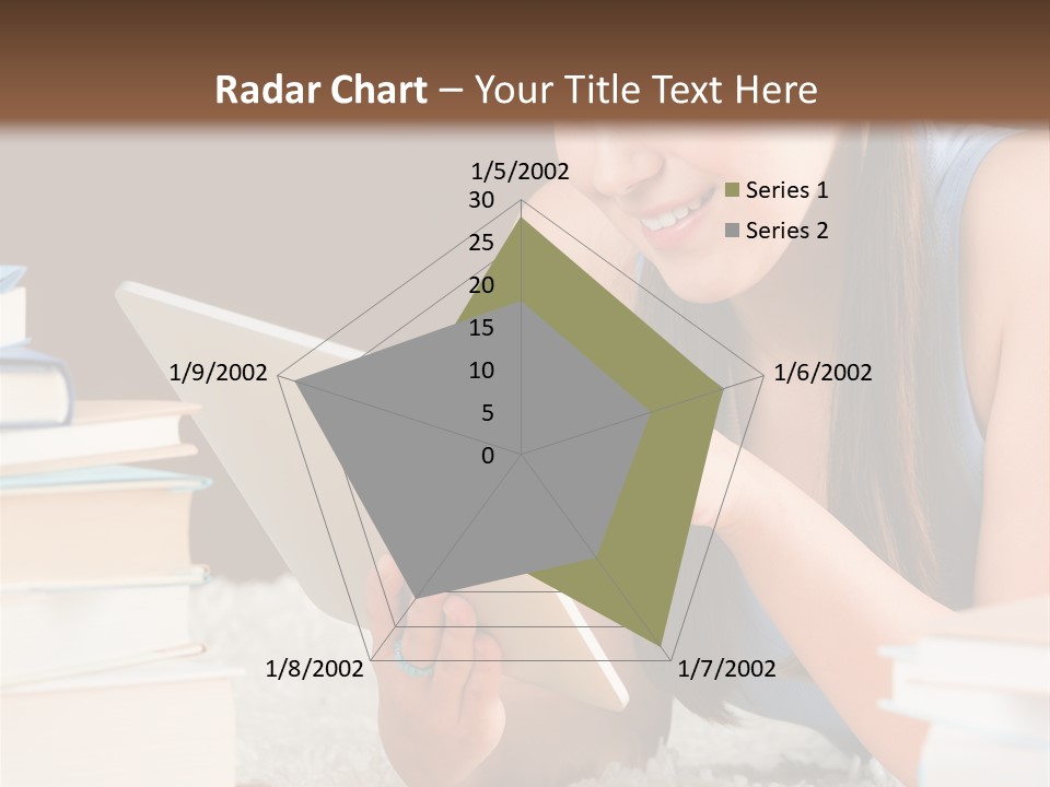 Pile Book Woman PowerPoint Template