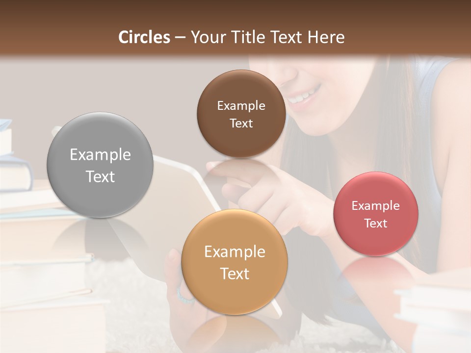 Pile Book Woman PowerPoint Template