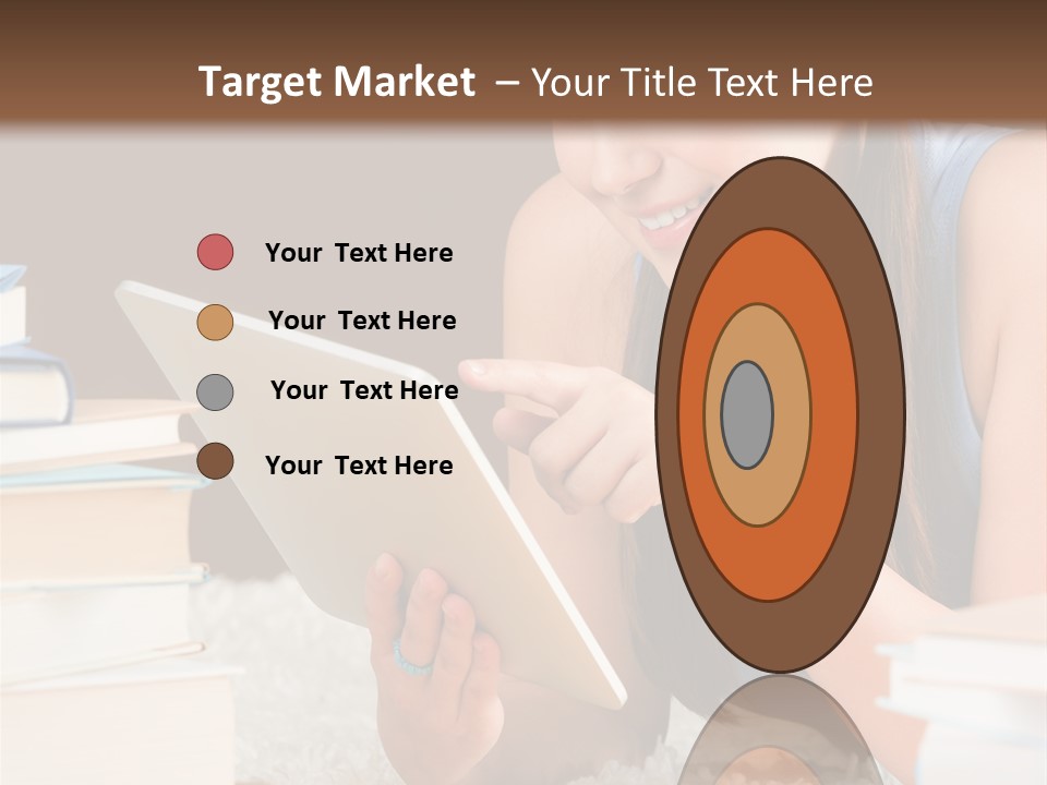 Pile Book Woman PowerPoint Template