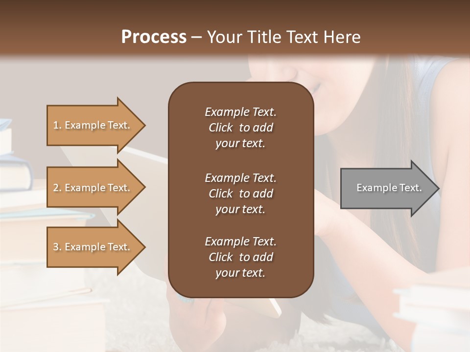 Pile Book Woman PowerPoint Template