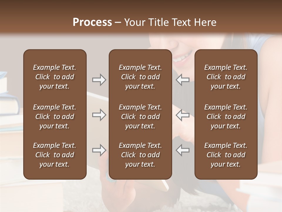 Pile Book Woman PowerPoint Template