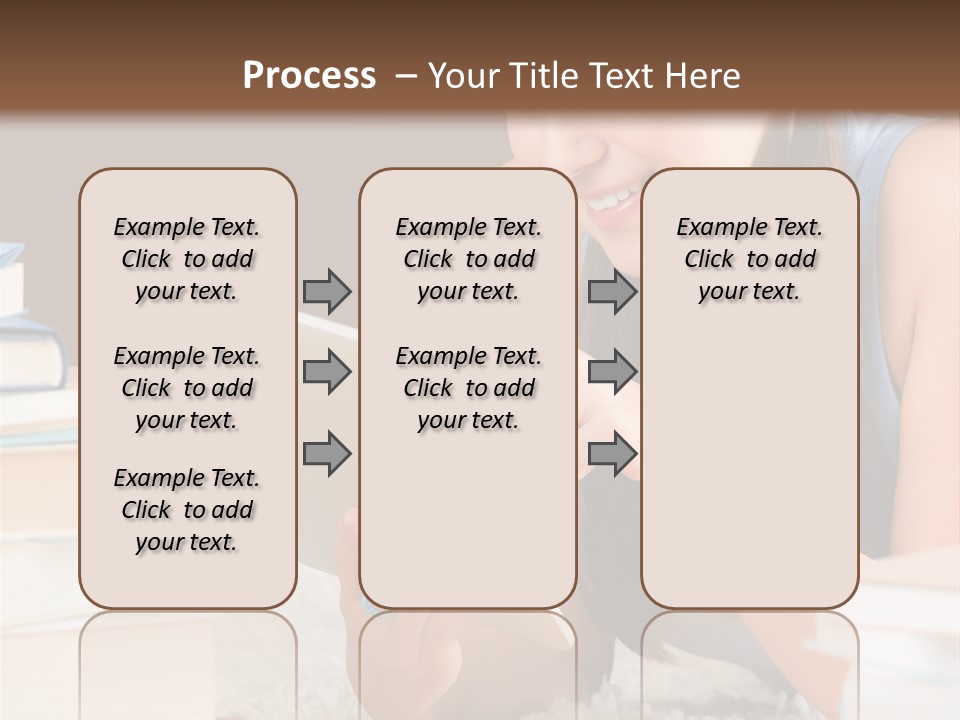 Pile Book Woman PowerPoint Template
