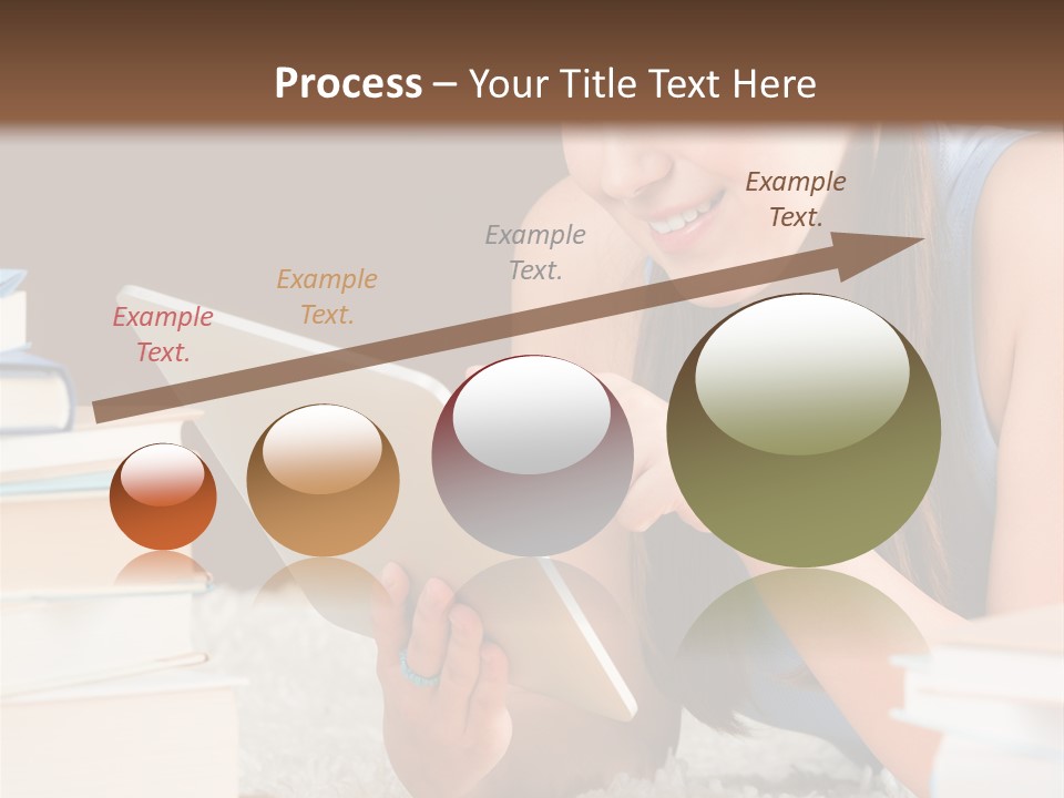 Pile Book Woman PowerPoint Template