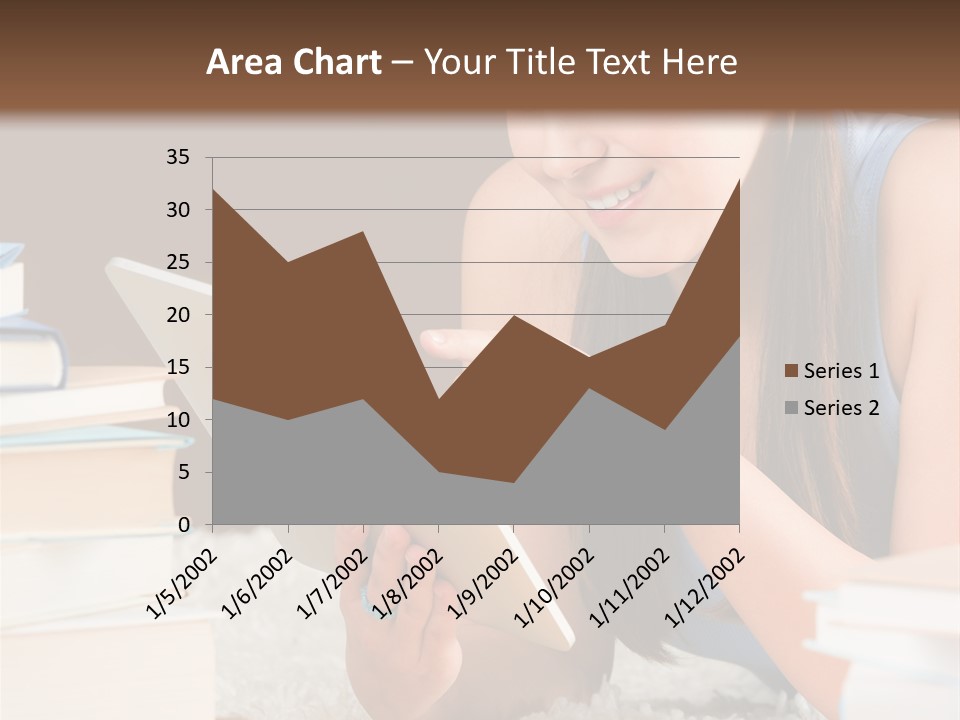 Pile Book Woman PowerPoint Template