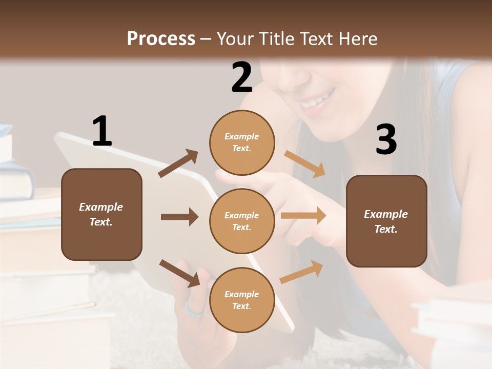 Pile Book Woman PowerPoint Template