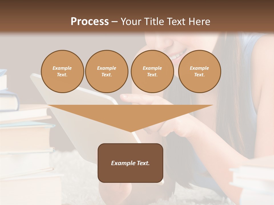 Pile Book Woman PowerPoint Template