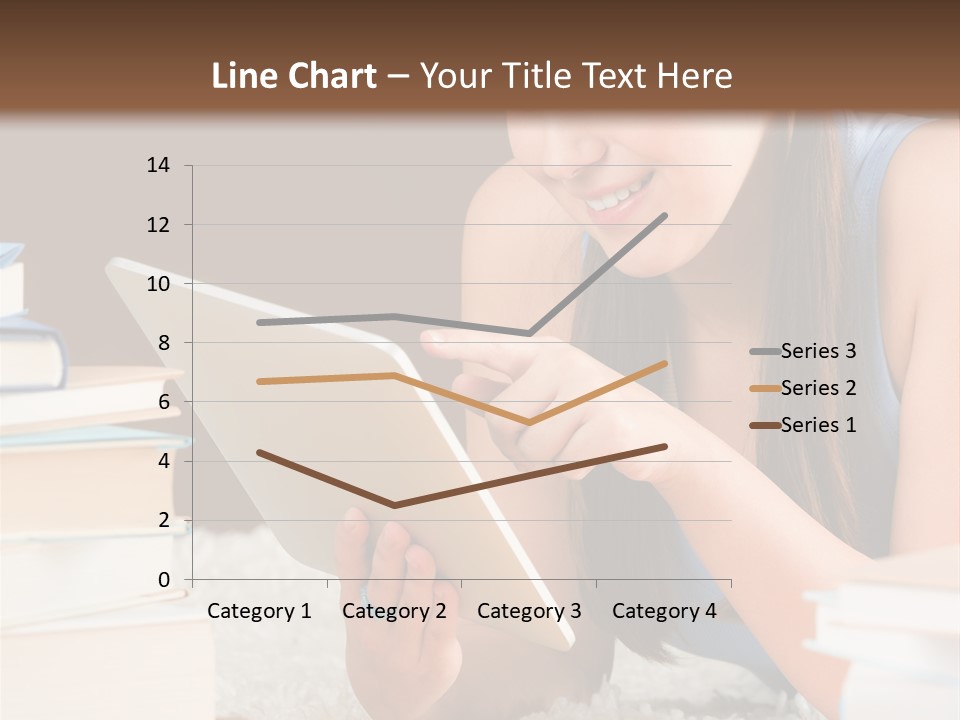 Pile Book Woman PowerPoint Template