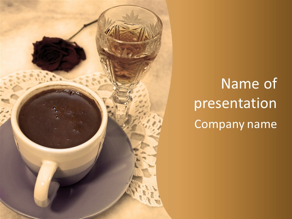 Caffeine Golden Natural PowerPoint Template