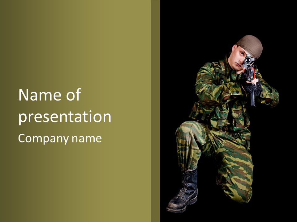 Security Guard Isolated Black Background PowerPoint Template