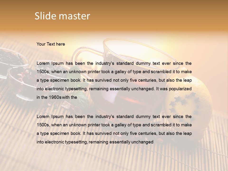 Drop Herbs Teapot PowerPoint Template