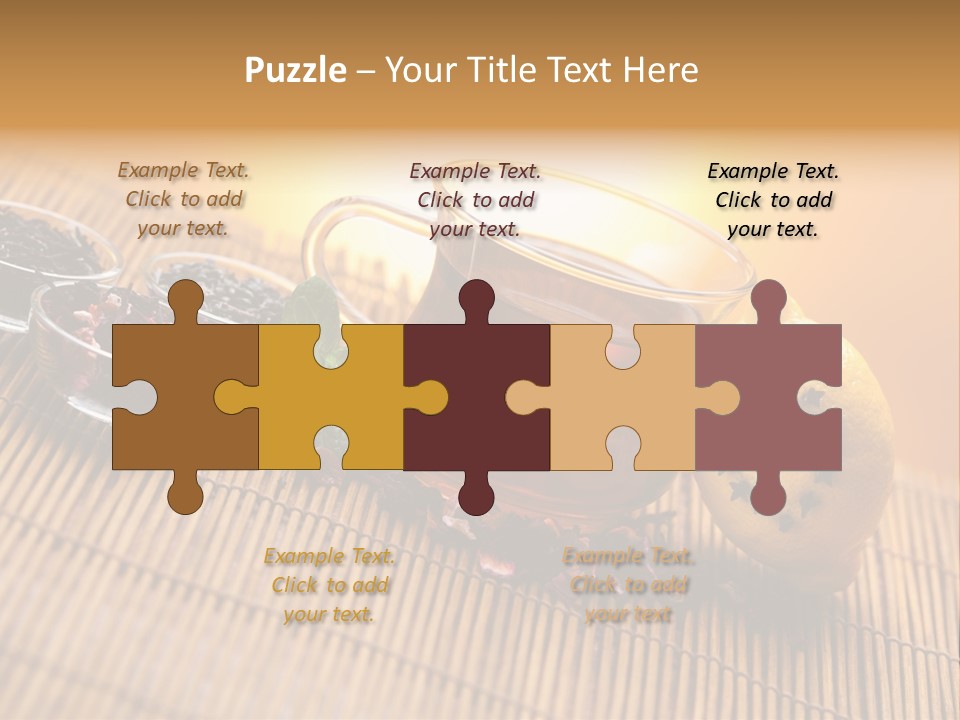 Drop Herbs Teapot PowerPoint Template