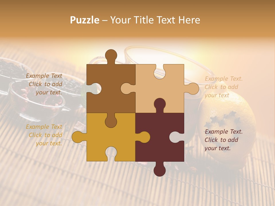 Drop Herbs Teapot PowerPoint Template