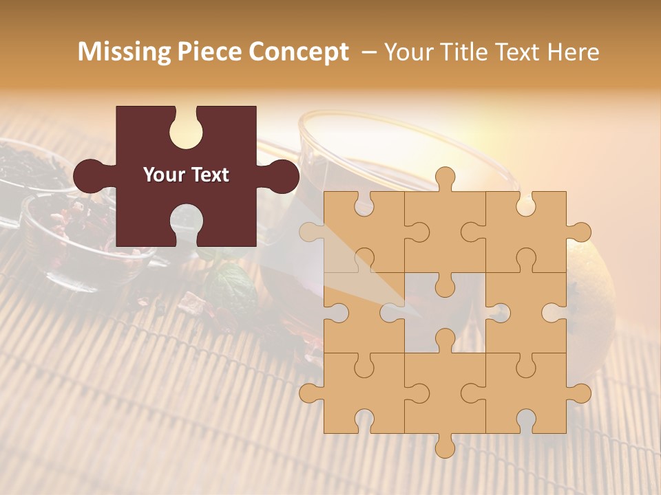 Drop Herbs Teapot PowerPoint Template