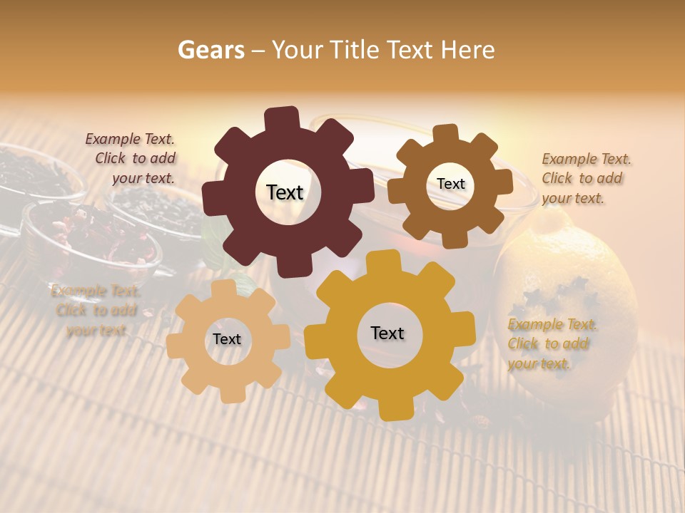 Drop Herbs Teapot PowerPoint Template