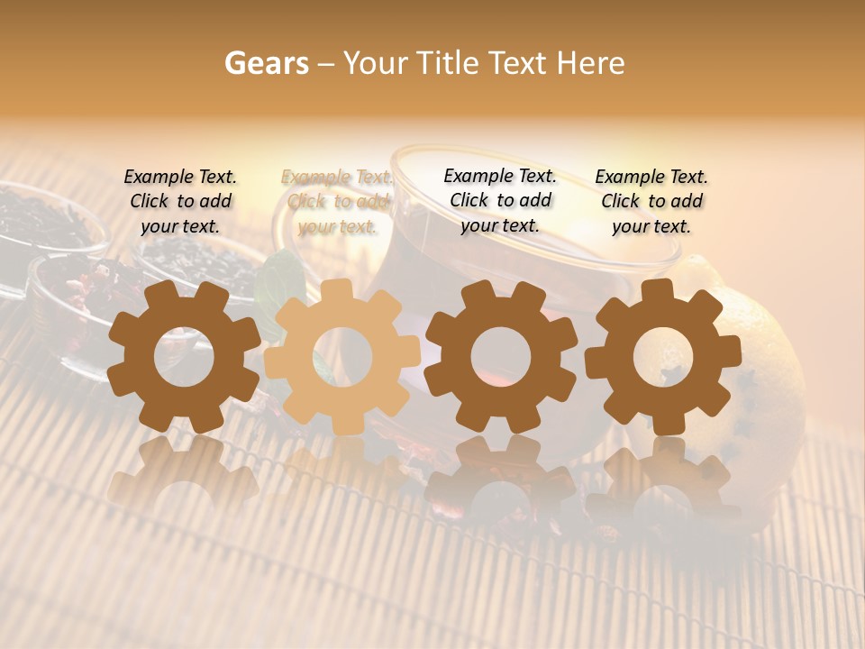 Drop Herbs Teapot PowerPoint Template