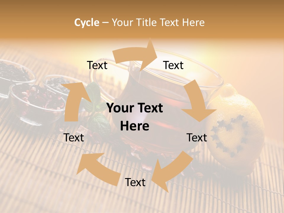 Drop Herbs Teapot PowerPoint Template