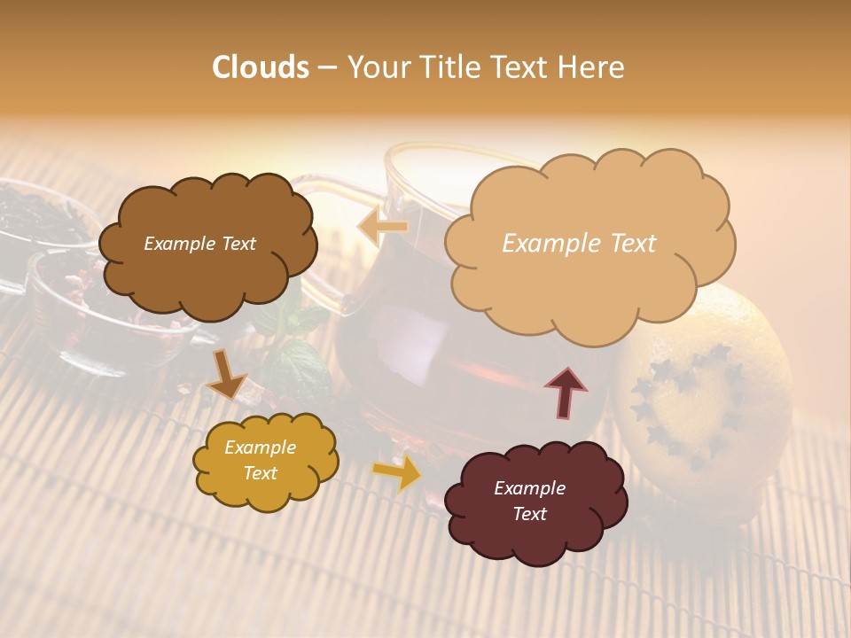 Drop Herbs Teapot PowerPoint Template