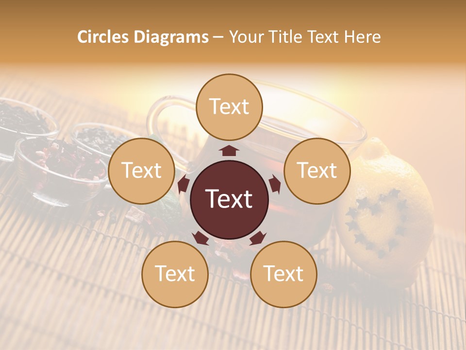 Drop Herbs Teapot PowerPoint Template