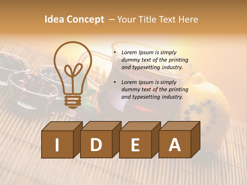 Drop Herbs Teapot PowerPoint Template