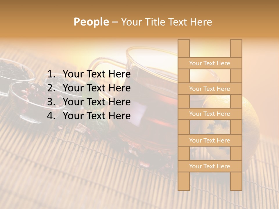 Drop Herbs Teapot PowerPoint Template