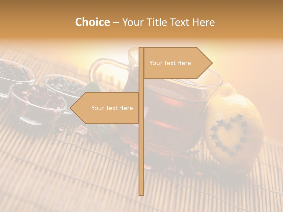 Drop Herbs Teapot PowerPoint Template