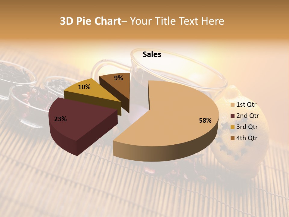 Drop Herbs Teapot PowerPoint Template