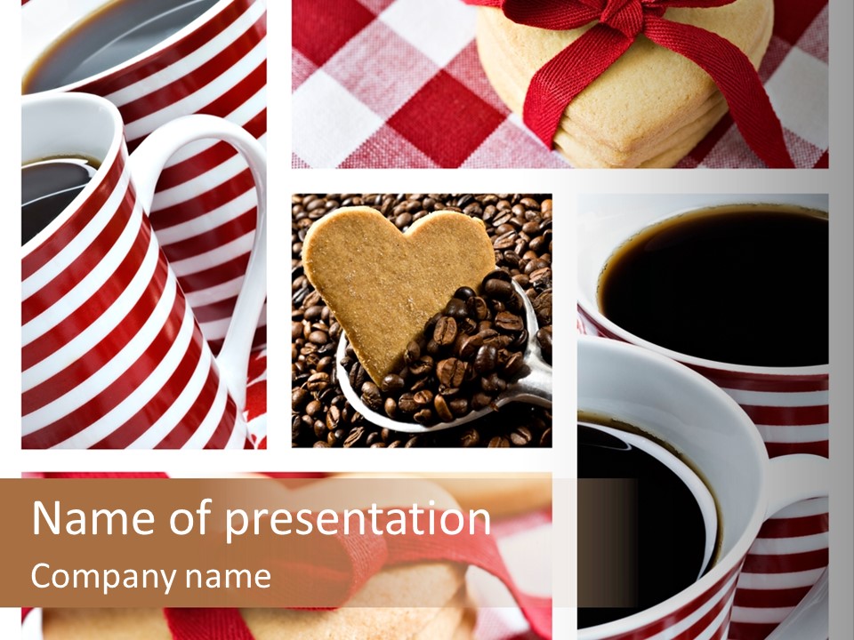 Mocha Dark Heart PowerPoint Template