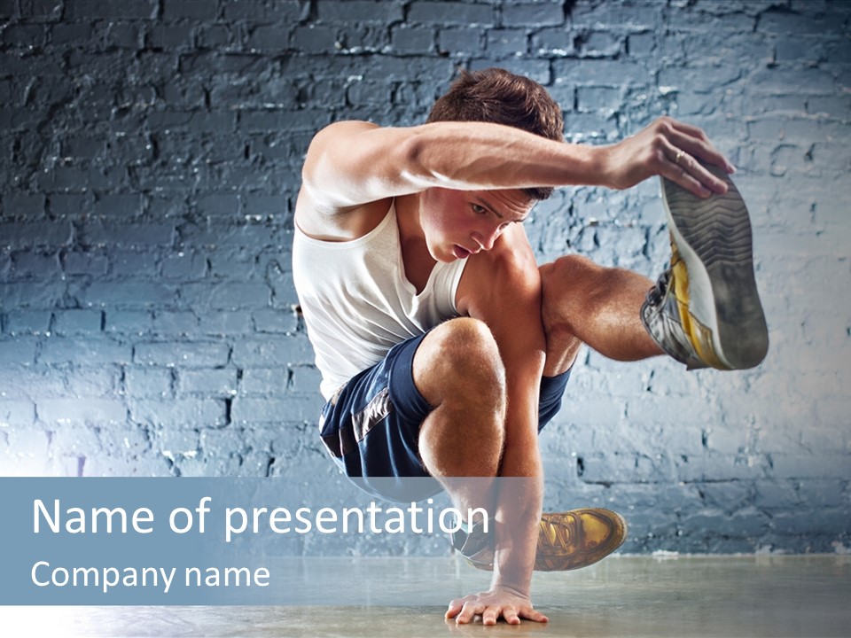 Sport Breakdancing Caucasian PowerPoint Template