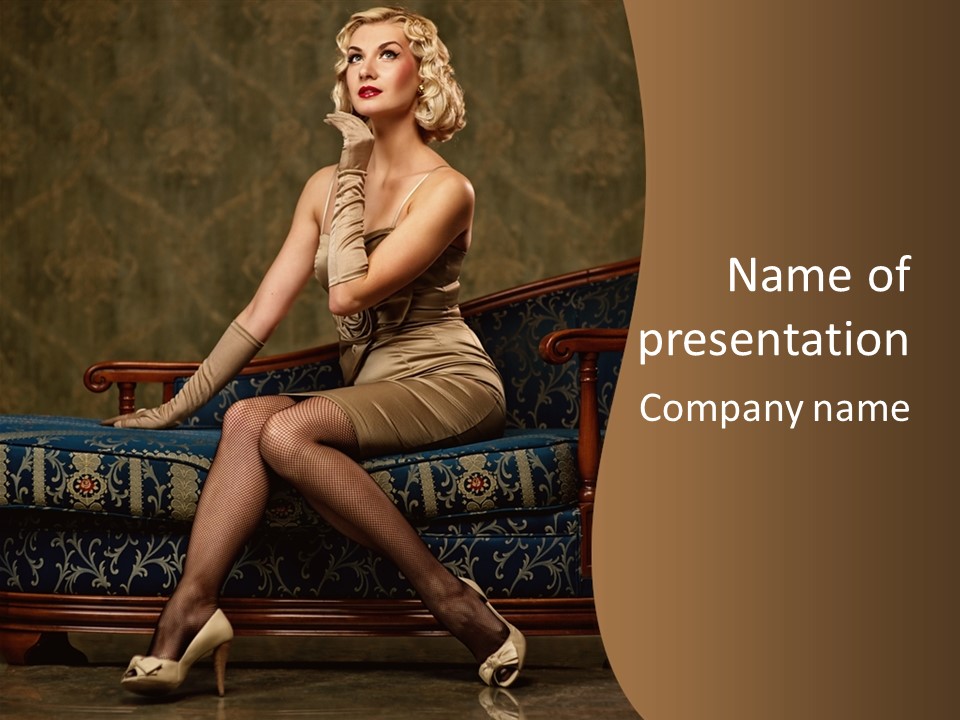 Luxury Woman Sofa PowerPoint Template