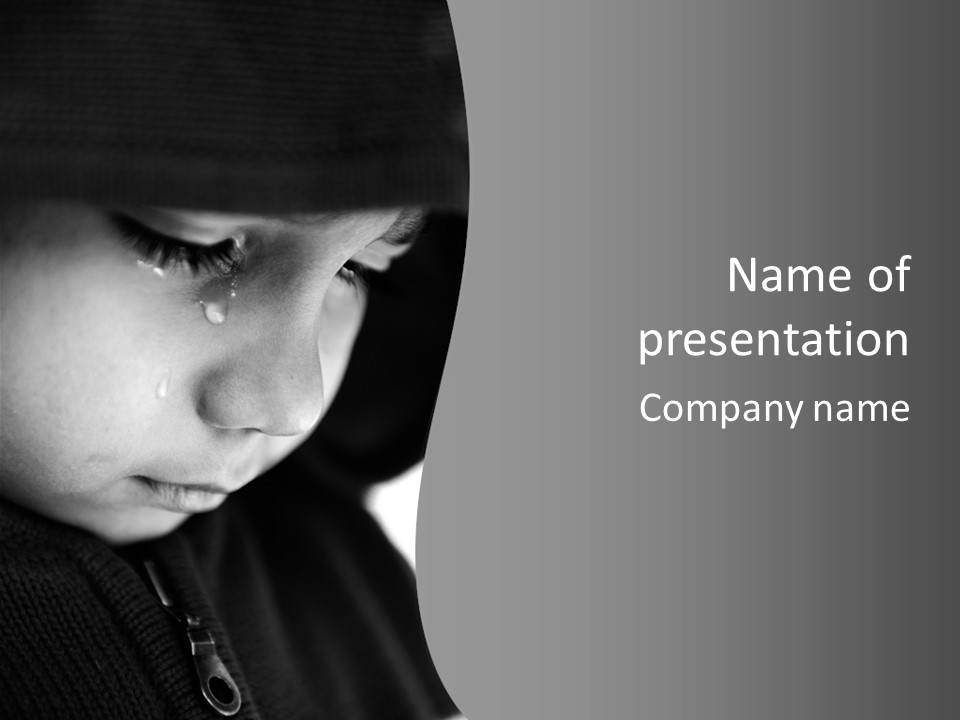 Little Black Cry PowerPoint Template