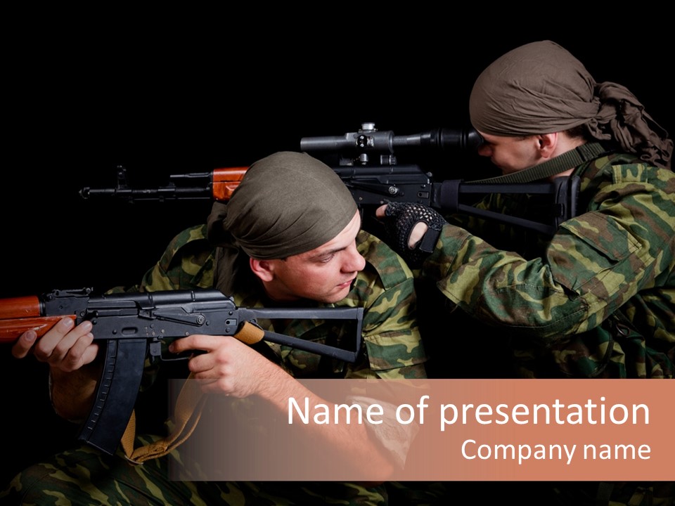 Commando Shoot Defend PowerPoint Template