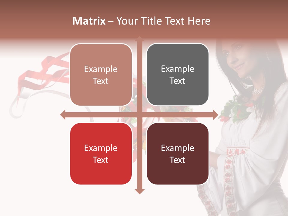 Beautiful Embroidery Red PowerPoint Template