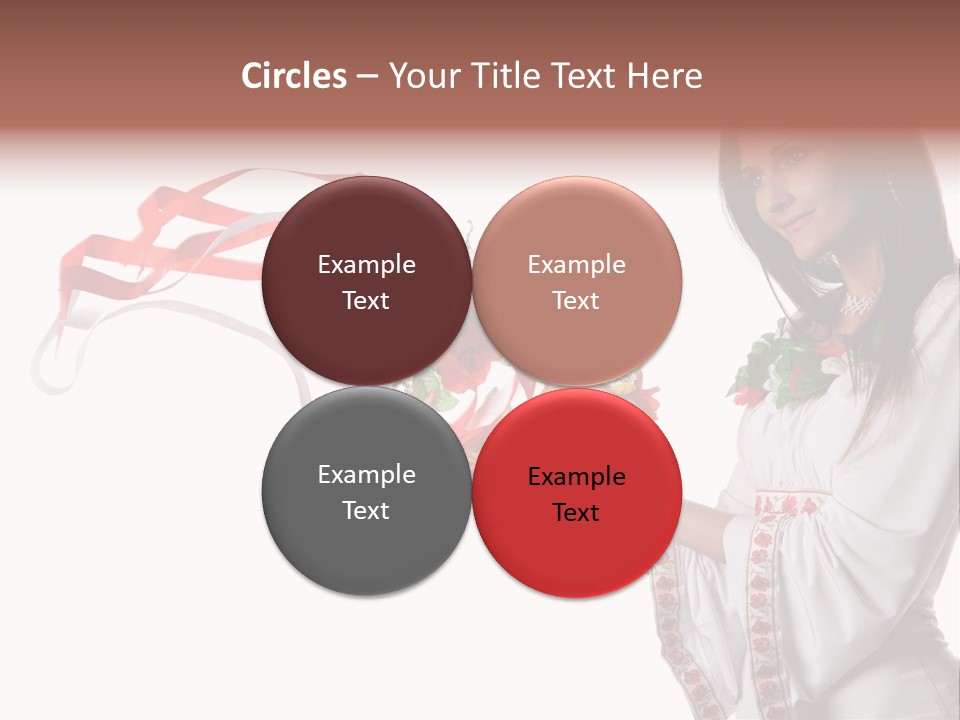 Beautiful Embroidery Red PowerPoint Template