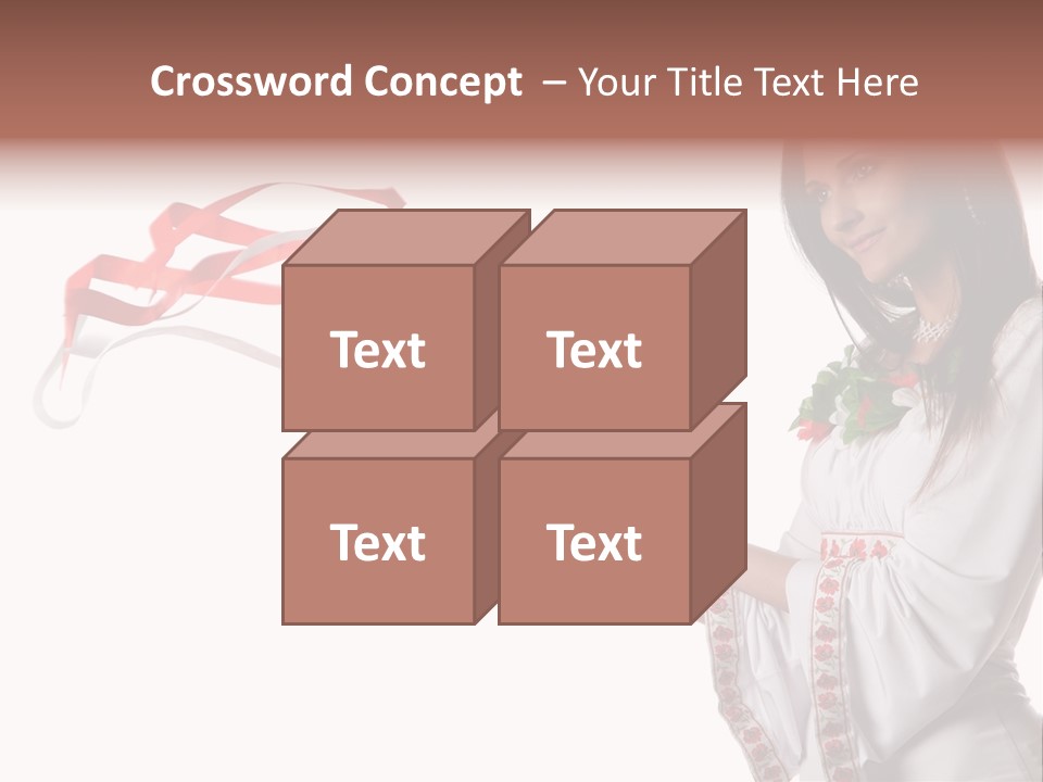 Beautiful Embroidery Red PowerPoint Template